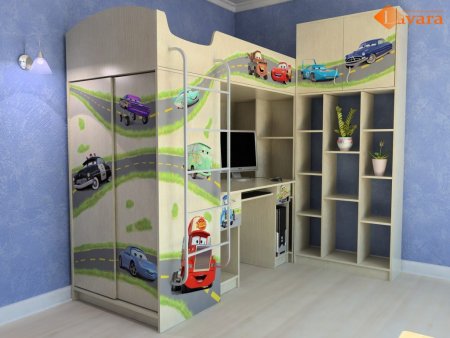 Угловой шкаф в детскую комнату для мальчика