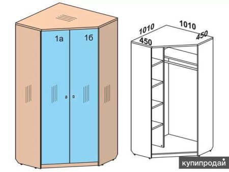 Угловой шкаф в детскую Размеры