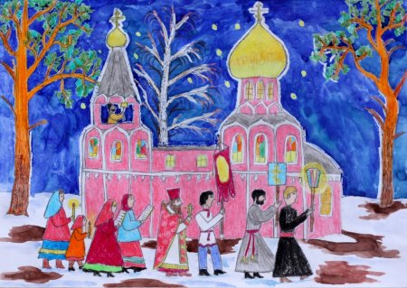 Рождество рисунок для детей