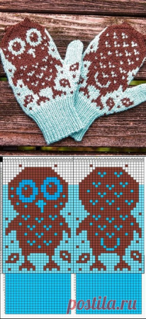 Жаккардовые варежки с животными
