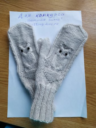 Варежки с совами