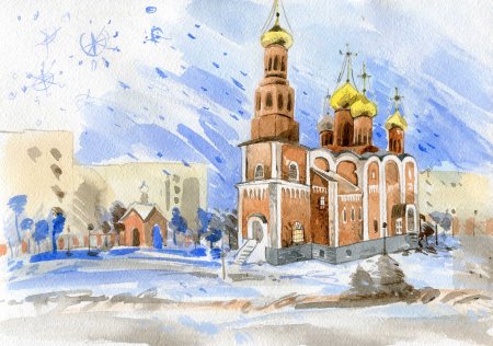Храм Рождества Христова Нижневартовск рисунок