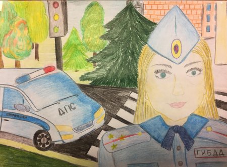 Полицейский рисунок карандашом