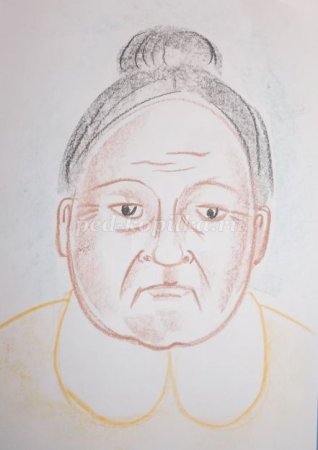 Портрет пожилого человека легко