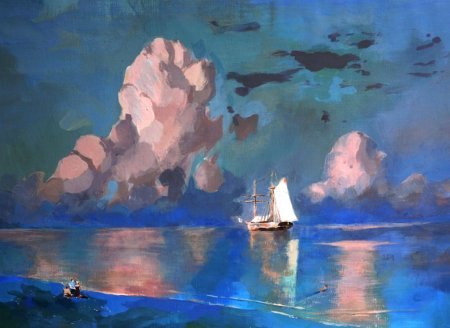 Море гуашью Айвазовский