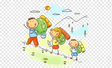 Дети в походе рисунок
