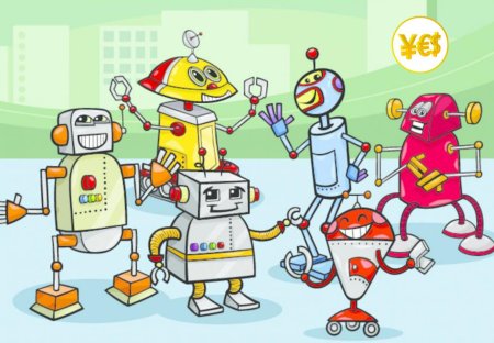 Маленькие роботы раскраска