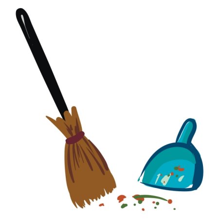 Рисование веника и совка