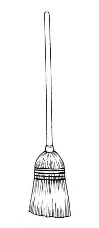 Веник раскраска для детей