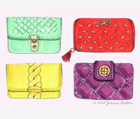 Женский кошелек нарисованный