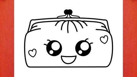 Раскраска кошелек для детей