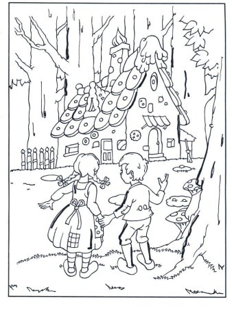 Гензель и Гретель братья Гримм раскраска