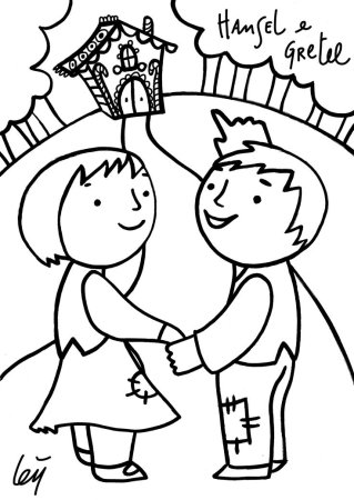 Разукрашки Гензель и Гретель