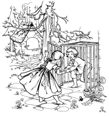 Сказки братьев Гримм раскраски