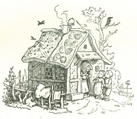 Гензель и Гретель черно белое