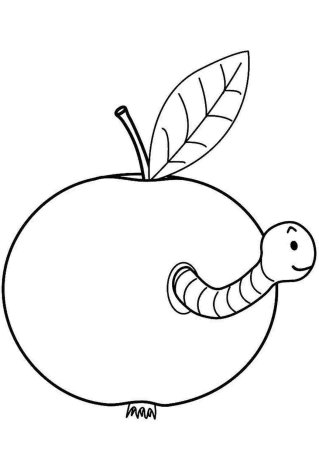 Яблоко раскраска для детей