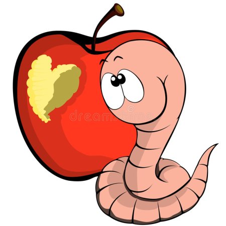 Червячок из яблочка