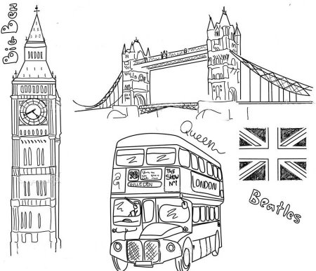 Биг Бен Лондон раскраска для детей