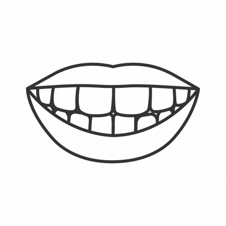 Трафарет улыбки с зубами