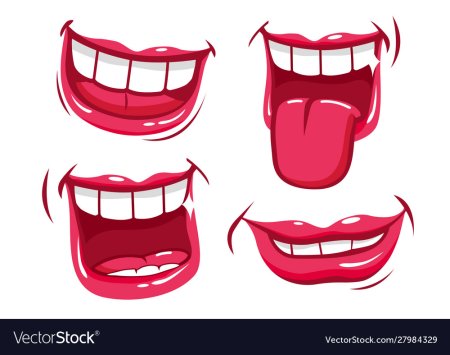 Забавный нарисованный рот