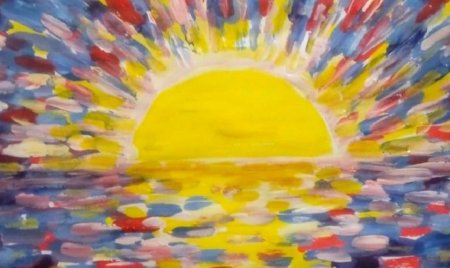 Рисование мазками гуашью для детей