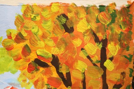 Живопись мазками гуашью