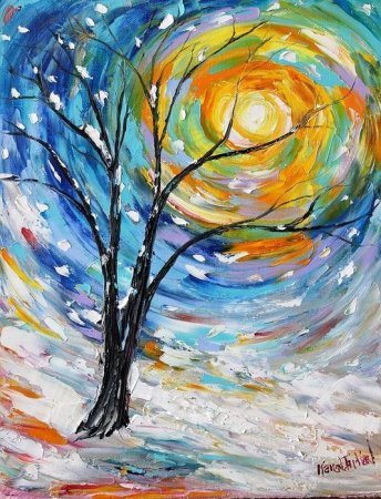 Пейзаж в нетрадиционной технике