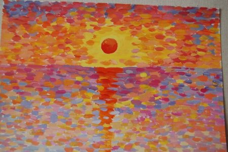 Сказочная птица гуашью