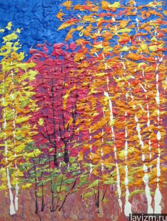 Рисование мазками гуашью для детей