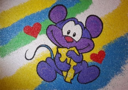 Рисование цветной солью