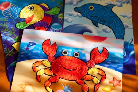 Рисование цветным песком