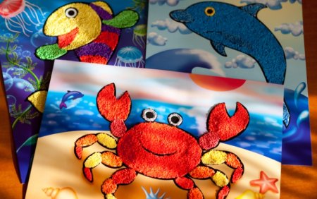 Аппликация из цветного песка