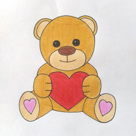 Раскраска мишка с пчелами