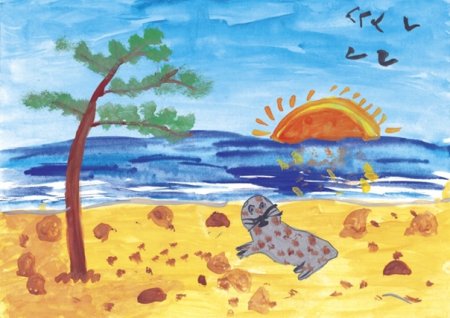 Детский рисунок лето