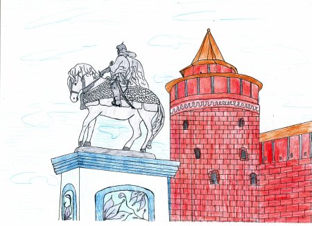 Маринкина башня в Коломне рисунок