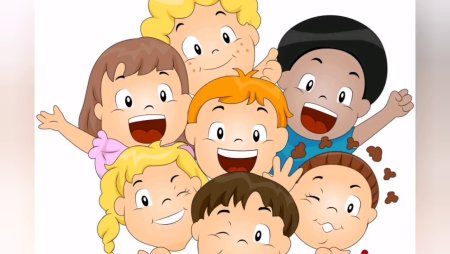 Группа мультяшных детей
