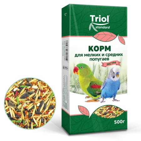 Корм Triol Экстра для мелких и средних попугаев 500 г