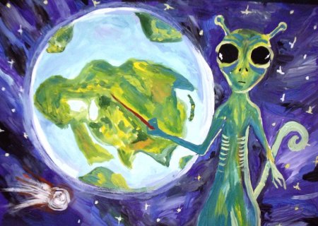 Рисование космос инопланетяне