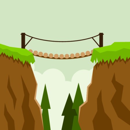 Веревочный мост иллюстрация вектор