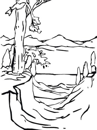 Пейзаж карандашом раскраска