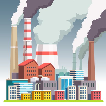 Загрязненный воздух в городе для детей