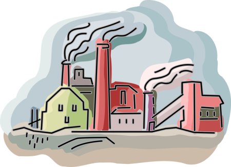 Завод в мультяшном стиле
