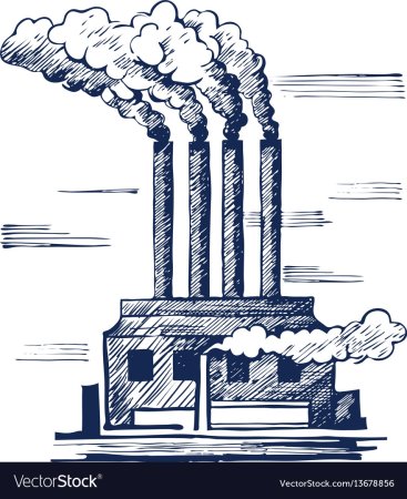 Нарисовать завод с трубами