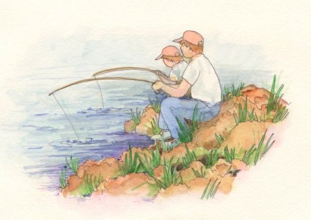 Рисунок на тему рыбалка