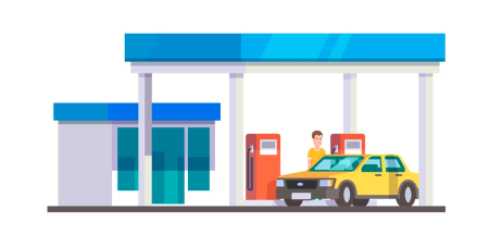 Автозаправка мультяшная