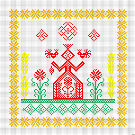 Славянский оберег Макошь вышивка