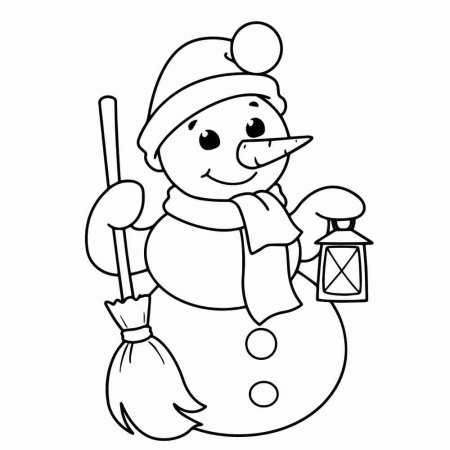 Снеговик с елкой