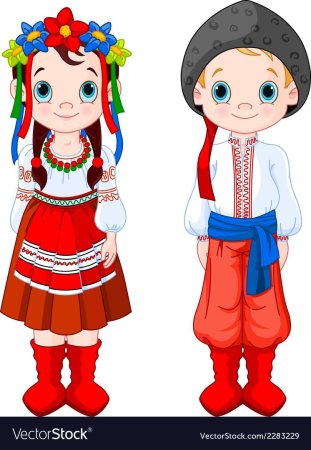 Дети в национальных костюмах вектор