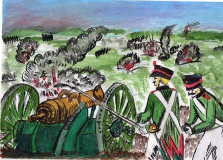 Детские рисунки Бородинское сражение 1812 года