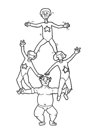 Раскраска воздушная гимнастка